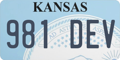 KS license plate 981DEV