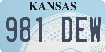 KS license plate 981DEW