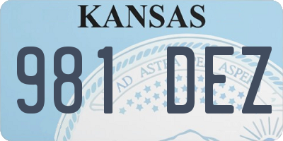 KS license plate 981DEZ