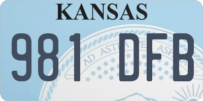 KS license plate 981DFB