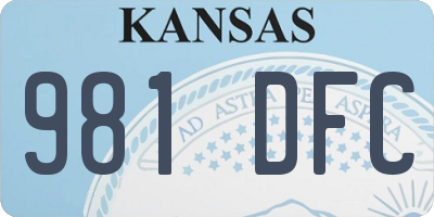 KS license plate 981DFC