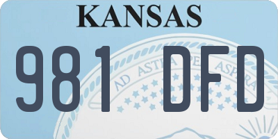 KS license plate 981DFD