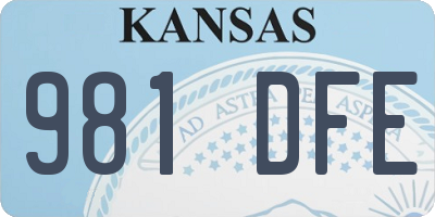 KS license plate 981DFE