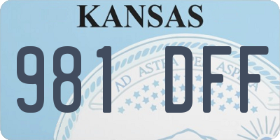 KS license plate 981DFF