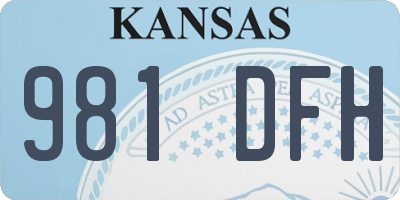 KS license plate 981DFH