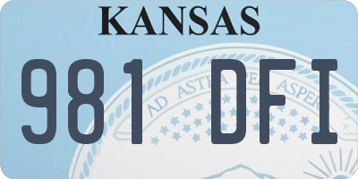 KS license plate 981DFI
