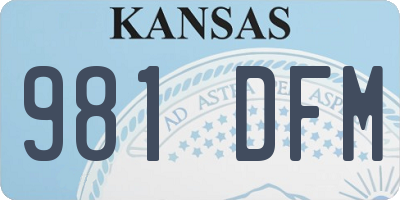 KS license plate 981DFM
