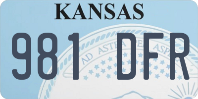 KS license plate 981DFR