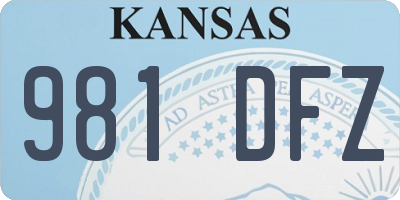 KS license plate 981DFZ