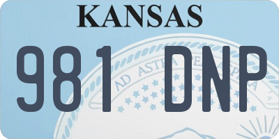 KS license plate 981DNP