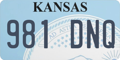 KS license plate 981DNQ