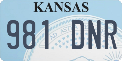 KS license plate 981DNR
