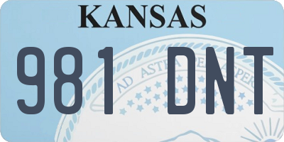 KS license plate 981DNT