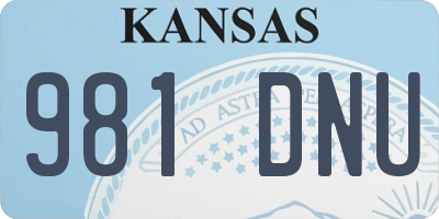 KS license plate 981DNU