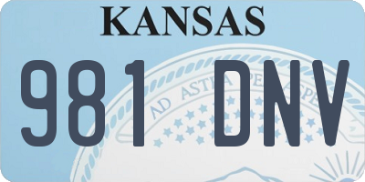 KS license plate 981DNV