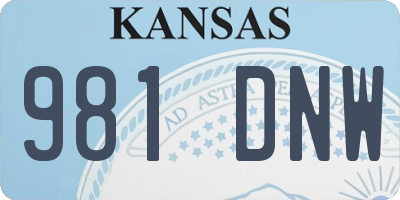 KS license plate 981DNW