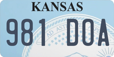 KS license plate 981DOA