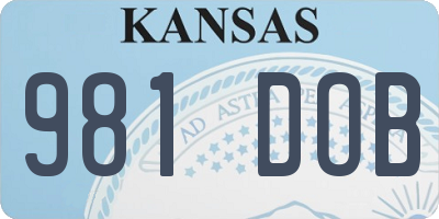 KS license plate 981DOB