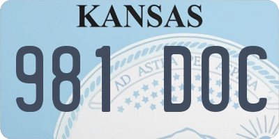 KS license plate 981DOC