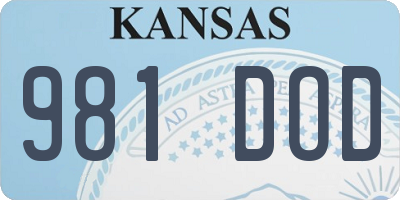 KS license plate 981DOD