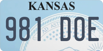 KS license plate 981DOE