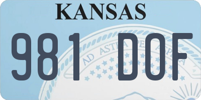 KS license plate 981DOF