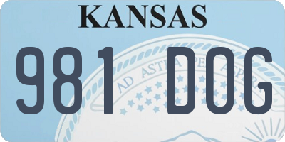 KS license plate 981DOG