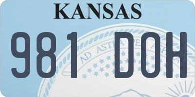 KS license plate 981DOH
