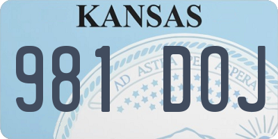 KS license plate 981DOJ