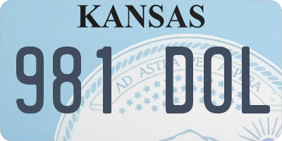 KS license plate 981DOL
