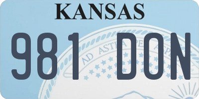 KS license plate 981DON