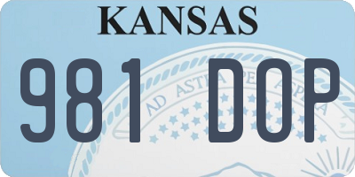 KS license plate 981DOP
