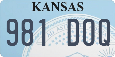 KS license plate 981DOQ