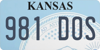 KS license plate 981DOS