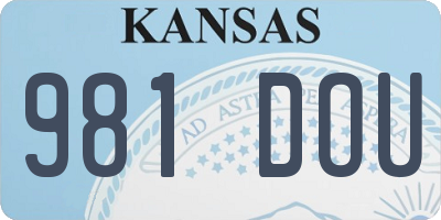 KS license plate 981DOU