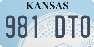 KS license plate 981DTO