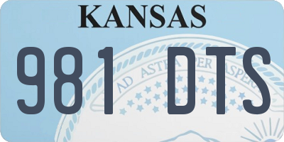 KS license plate 981DTS