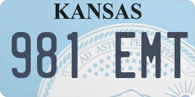KS license plate 981EMT