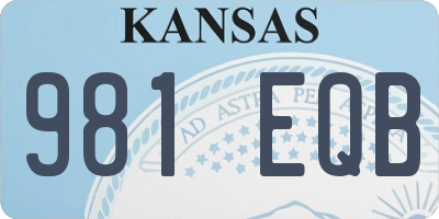 KS license plate 981EQB