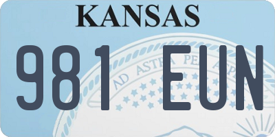 KS license plate 981EUN