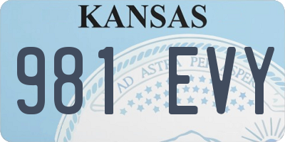 KS license plate 981EVY