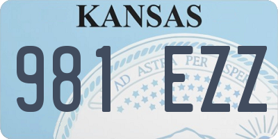 KS license plate 981EZZ