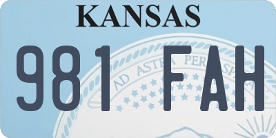 KS license plate 981FAH