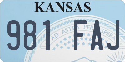 KS license plate 981FAJ