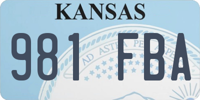 KS license plate 981FBA