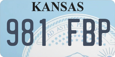 KS license plate 981FBP