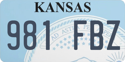 KS license plate 981FBZ