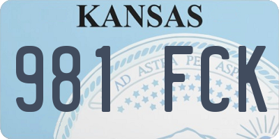 KS license plate 981FCK