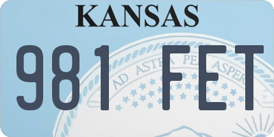 KS license plate 981FET