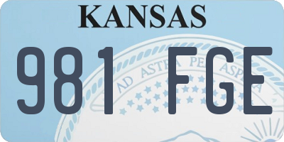 KS license plate 981FGE